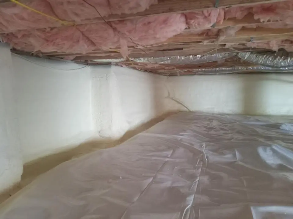 Crawl space encapsulation with closed-cell spray foam for Roof Leak Repair in Walled Lake